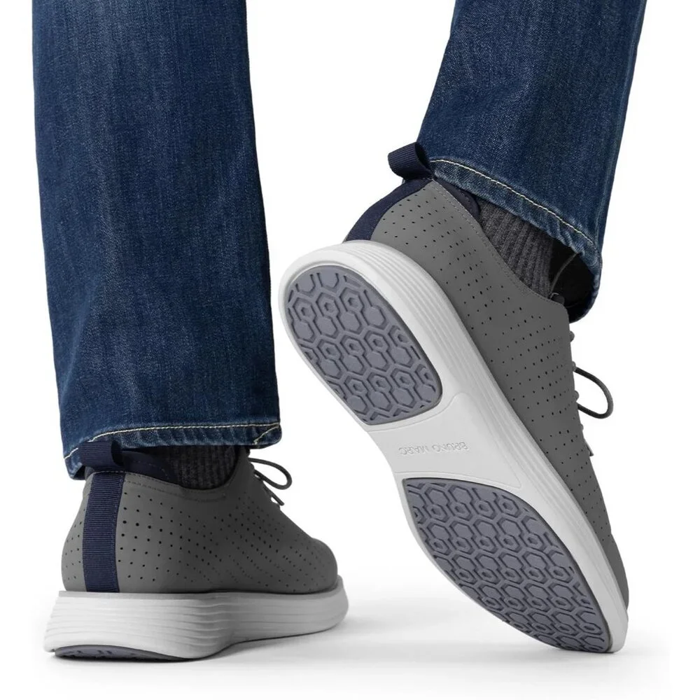 ⚡ Men's Grey Pu Max Flex Fashion Dress Sneakers Oxfords Classic Casual Shoes